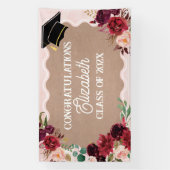 Graduation floral craft party banner (Verticaal)