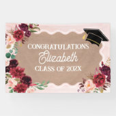 Graduation floral craft party banner (Horizontaal)