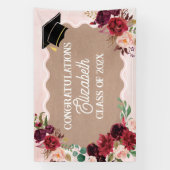 Graduation floral craft party banner (Verticaal)