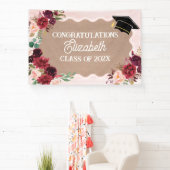 Graduation floral craft party banner (Insitu)