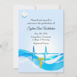 Graduation from Nursing School elegant medical Aankondiging