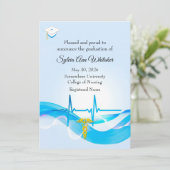 Graduation from Nursing School elegant medical Aankondiging (Staand voorkant)