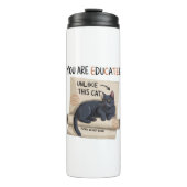 Graduation Funny Cat College Master Degree Phd Thermosbeker (Voorkant)