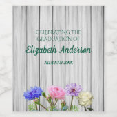 Graduation Garden Party Wijn Etiket (Enkel label)