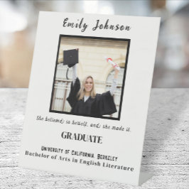 Graduation gift for Her, Graduation Photo Frame Reclamebord Met Voetstuk