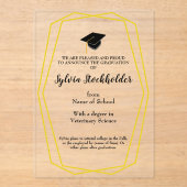 Graduation Gold lijnen - Dop Acryl Aankondiging (Voorkant)