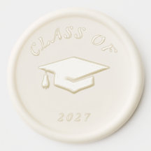 Graduation Hat Custom Text Wax Seal Sticker Design