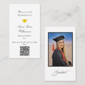 Graduation Invitation Enclosure Card Visitekaartje (Voorkant / Achterkant)