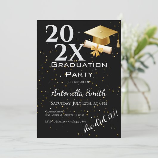 Graduation Invitation Kaart (Staand voorkant)