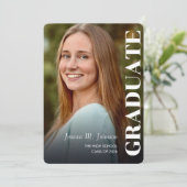 Graduation invitation with photo portrait kaart (Staand voorkant)