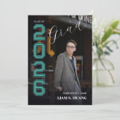 Graduation invitation with photo portrait kaart (Staand voorkant)