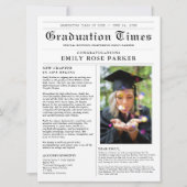 Graduation Keepsake Newspaper Photo Announcement Kaart (Voorkant)