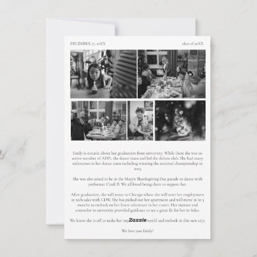 Graduation Magazine, The Graduate Times  Feestdagenkaart (Achterkant)