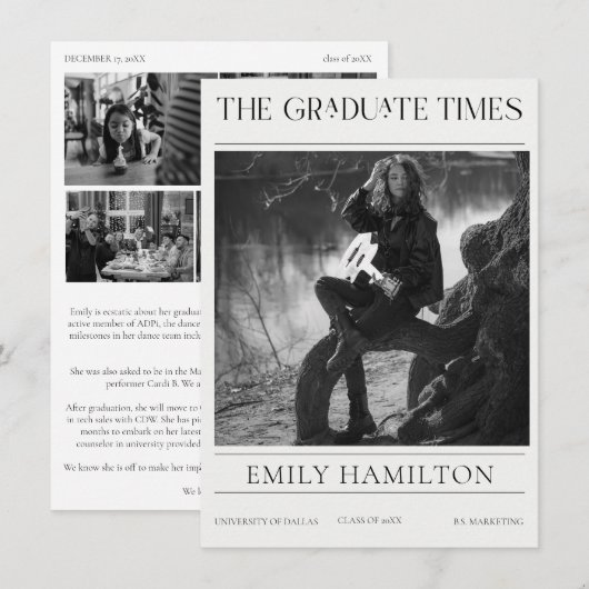 Graduation Magazine, The Graduate Times  Feestdagenkaart (Voorkant / Achterkant)
