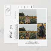 Graduation Minimal Photo Collage Thank You Briefkaart (Voorkant / Achterkant)