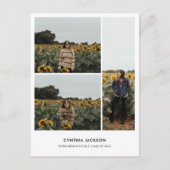 Graduation Minimal Photo Collage Thank You Briefkaart (Voorkant)