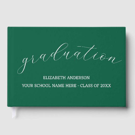 Graduation Minimalist Green Gastenboek (Voorkant)