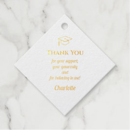Graduation Minimalist Thank You Gold  Bedankjes Labels