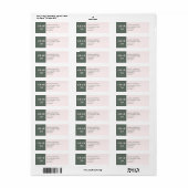 Graduation Modern Minimalist Sage Green Blush Etiket (Full Sheet)