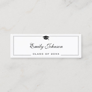 Graduation Name Card - Elegant Classic Contactkaartje