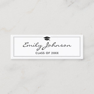 Graduation Name Card - Elegant Classic Insert Card Contactkaartje