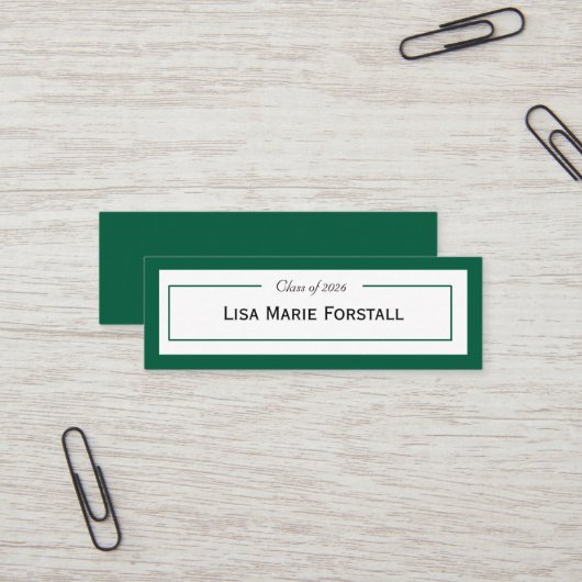 Graduation Name Card Mini Visitekaartje (Voorkant / Achterkant in situ)
