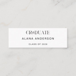 Graduation Name Card Modern Minimalist Mini Visitekaartje