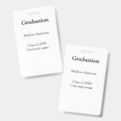 Graduation name class of 20XX university name simp Badge (Front & Back)