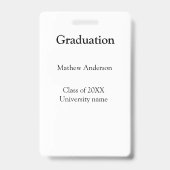 Graduation name class of 20XX university name simp Badge (Back)