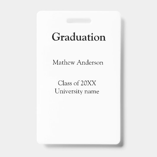 Graduation name class of 20XX university name simp Badge (Front)