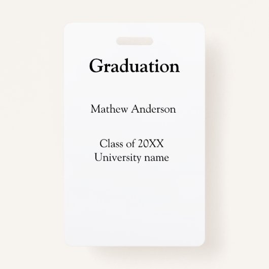 Graduation name class of 20XX university name simp Badge (Voorkant)