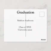 Graduation name class of 20XX university name simp Briefkaart (Achterkant)