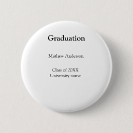 Graduation name class of 20XX university name simp Ronde Button 5,7 Cm