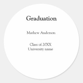 Graduation name class of 20XX university name simp Ronde Sticker