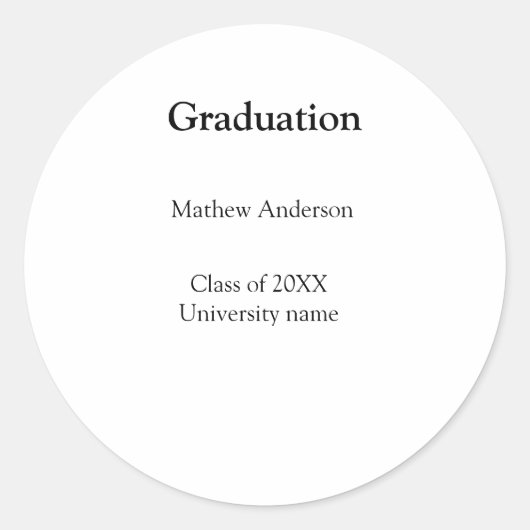 Graduation name class of 20XX university name simp Ronde Sticker (Voorkant)