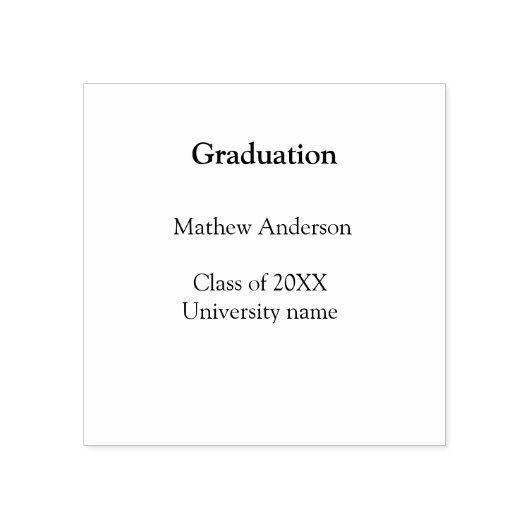 Graduation name class of 20XX university name simp Rubberstempel (Afrduk)