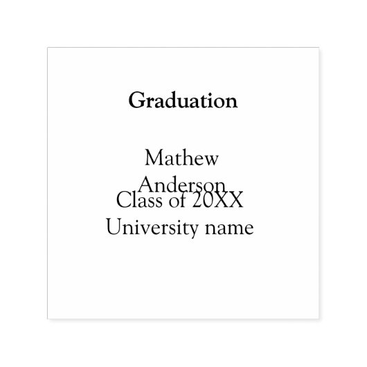 Graduation name class of 20XX university name simp Zelfinktende Stempel (Design)
