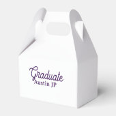 Graduation name purple simple minimal stylish call bedankdoosjes (Achterkant)