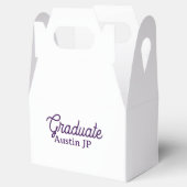 Graduation name purple simple minimal stylish call bedankdoosjes (Geopend)