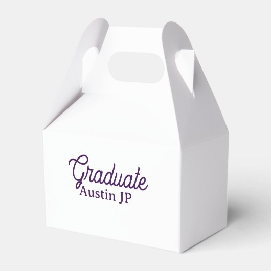 Graduation name purple simple minimal stylish call bedankdoosjes (Voorkant Zijde)