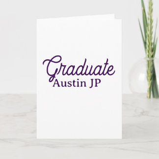 Graduation name purple simple minimal stylish call kaart