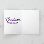 Graduation name purple simple minimal stylish call kaart (Binnen)