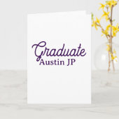 Graduation name purple simple minimal stylish call kaart (Gele Bloem)