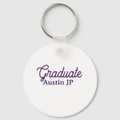 Graduation name purple simple minimal stylish call sleutelhanger (Achterkant)