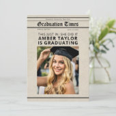 Graduation Newspaper “This Just In” Photo Kaart (Staand voorkant)