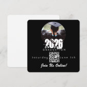 Graduation Online Invitation QR Code 2026 Kaart (Voorkant / Achterkant)