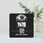 Graduation Online Invitation QR Code 2026 Kaart (Staand voorkant)