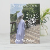 Graduation Online Invitation QR Code 2026 Photo (Staand voorkant)