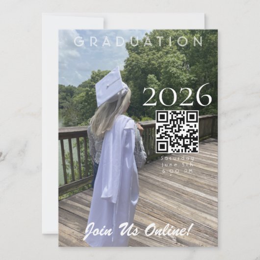 Graduation Online Invitation QR Code 2026 Photo (Voorkant)