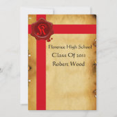 GRADUATION PARCHTY, Red Wax Seal Monogram Kaart (Voorkant)